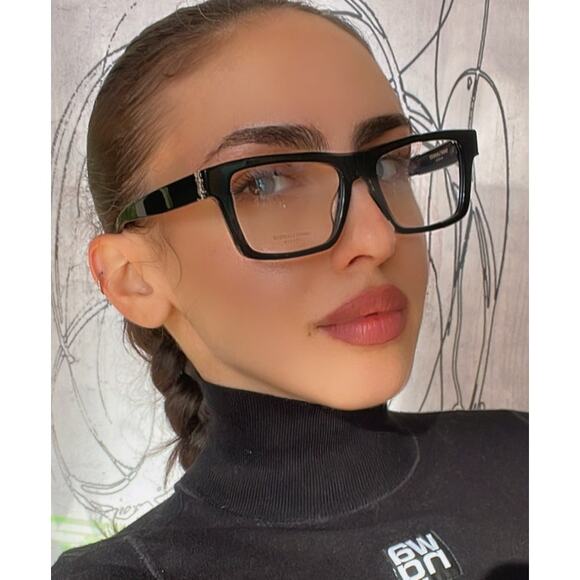 NEW Saint Laurent SLM10_B Black Silver Eyeglasses Frames - Picture 1 of 8